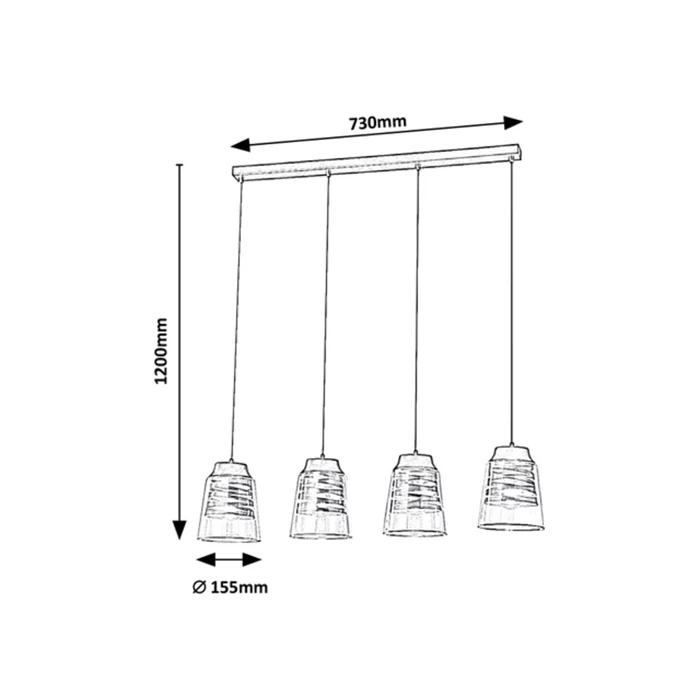 Rábalux Zenaida modern stílusú négyes függeszték E27 4x60W 3544