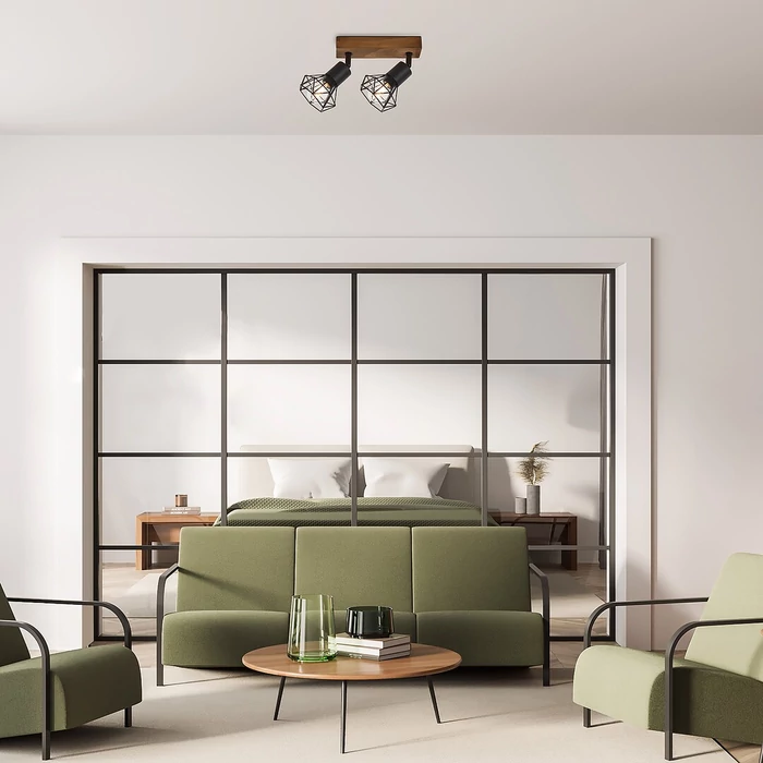 Rábalux Zeus indusztriális stílusú kettes mennyezeti lámpa E14 2x40W 3138