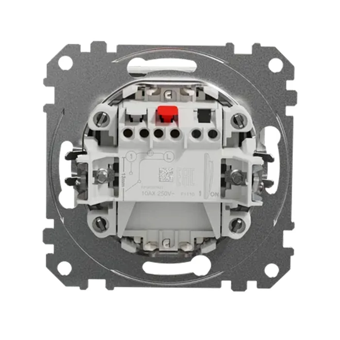 Schneider Sedna Design 101 egypólusú kapcsoló kék jelzőfénnyel keret nélkül fehér SDD111101L