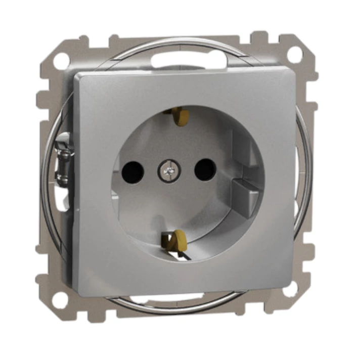 Schneider Sedna Design 2P+F dugalj gyermekvédelemmel alumínium SDD113021