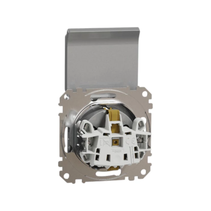 Schneider Sedna Design 2P+F dugalj gyermekvédelemmel csapófedéllel alumínium SDD113023
