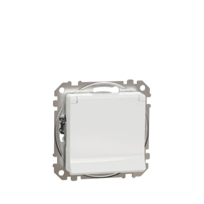 Schneider Sedna Design 2P+F dugalj gyermekvédelemmel csapófedéllel fehér rugós bekötés SDD111024