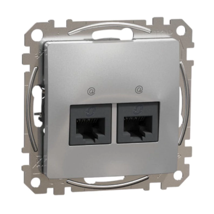 Schneider Sedna Design 2xRJ45 Cat5e UTP aljzat alumínium SDD113452