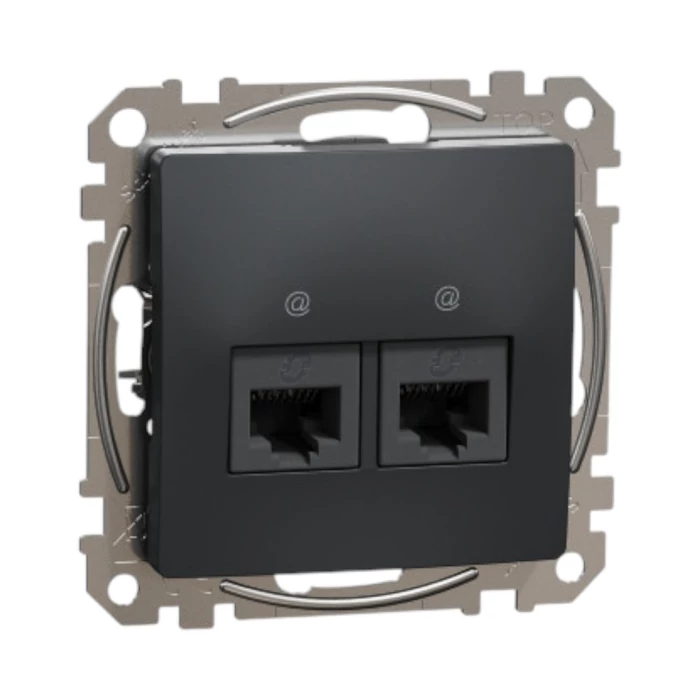 Schneider Sedna Design 2xRJ45 Cat5e UTP aljzat antracit SDD114452