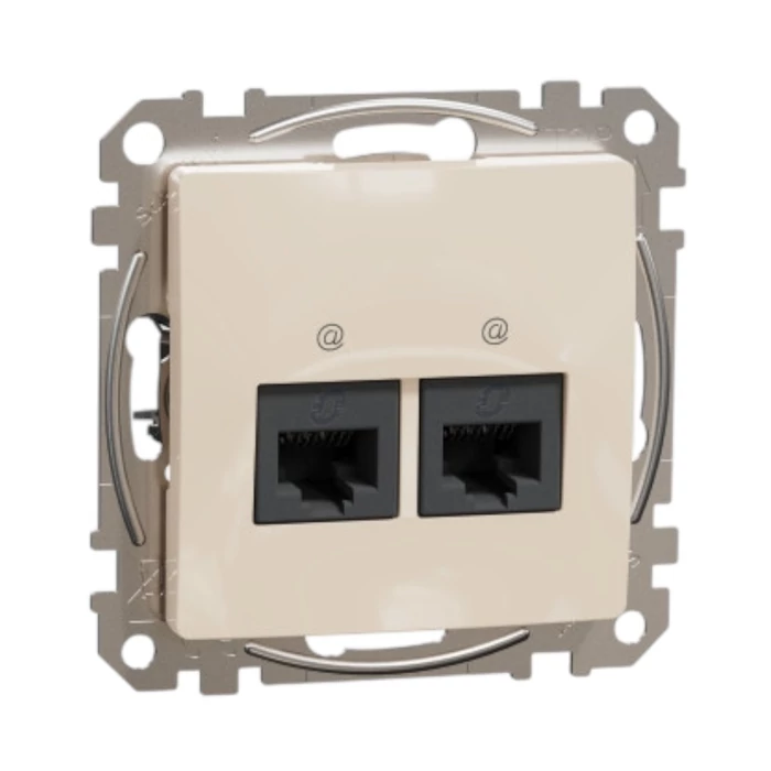 Schneider Sedna Design 2xRJ45 Cat5e UTP aljzat bézs SDD112452