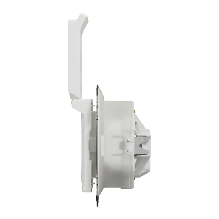 Schneider Sedna Design konnektor 2P+F dugalj keret nélkül fehér csapófedeles IP44 SDD211023