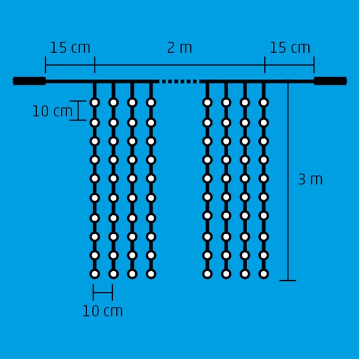 Somogyi LED-es meleg fehér sorolható fényfüggöny 2m 2X3 m DLF 600/WW