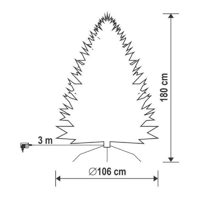 Somogyi műfenyő beépített LED vílágítással 180cm KMF6/180