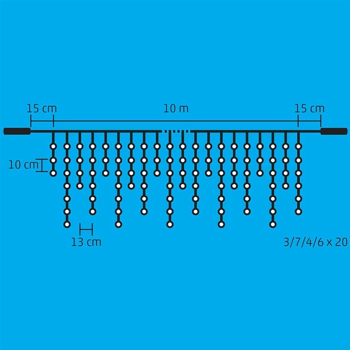 Somogyi sorolható karácsonyi jégcsap fényfüzér DLFJ 400/WH