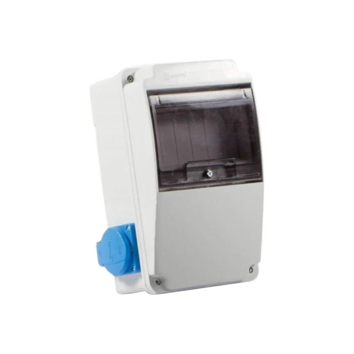 TP Electric ipari csatlakozó doboz szerelt 130x220mm előlap üres + 2x 2P+F IP44 oldal lapon 3318-002-0000