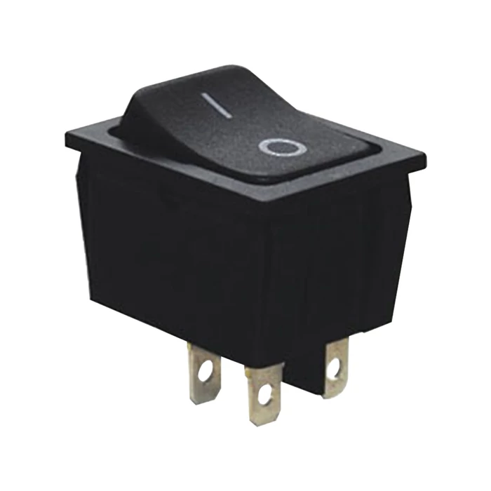 Tracon 2 állású billenő kapcsoló kétpólusú (nyomó) BE-KI fekete 0-I felirat 4 érintkező 16A 250V TES-53-1