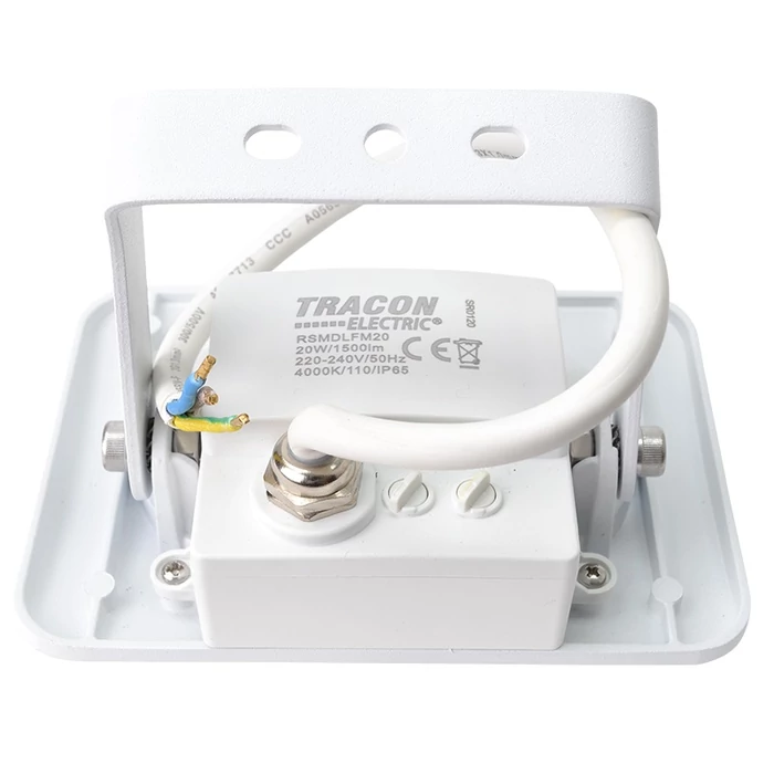 Tracon SMD 20W 4000K 1500 Lm természetes fehér fényvető mozgásérzékelővel IP65 110°, 3-10m fekete RSMDLFM20