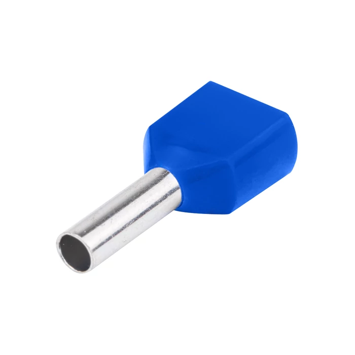Tracon szigetelt iker érvéghüvely 2x16mm2 kék 14mm/32mm 100db/csomag E26I