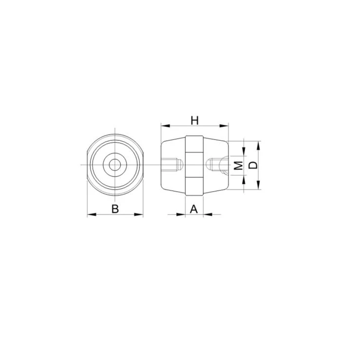 Tracon támszigetelő H=51mm M10 piros STS-51-10