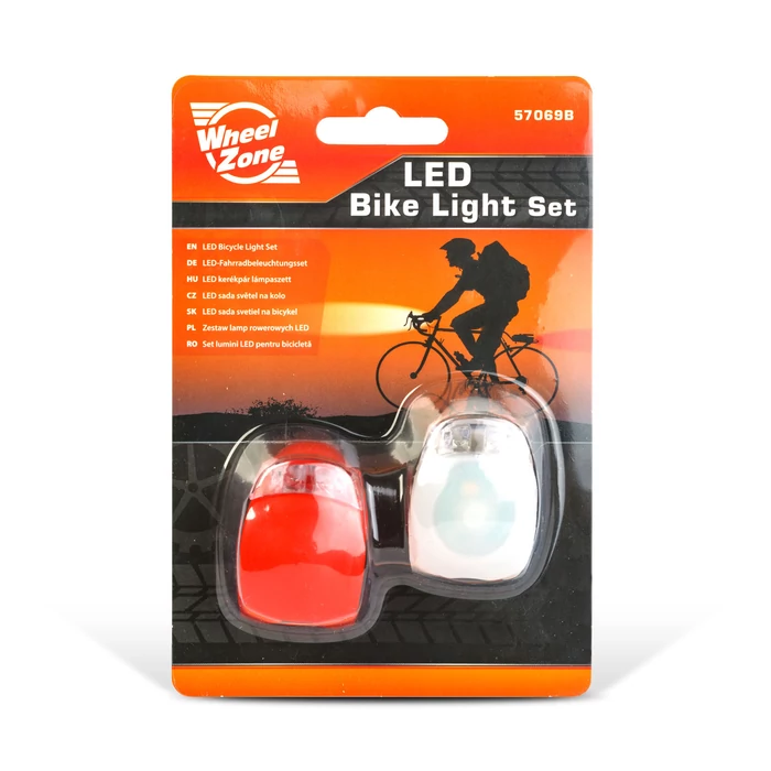 Wheel Zone LED-es kerékpár lámpa szett TPE borítással 57069B
