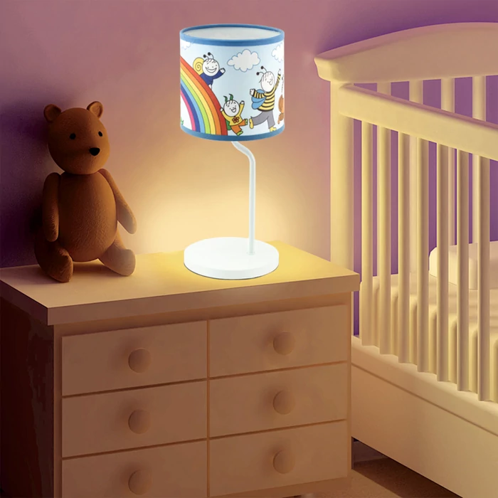 Home Kids BB AL01 asztali lámpa, Bogyó és Babóca, fém + műanyag test, vászon búra, E14, max. 25 W, BB AL01