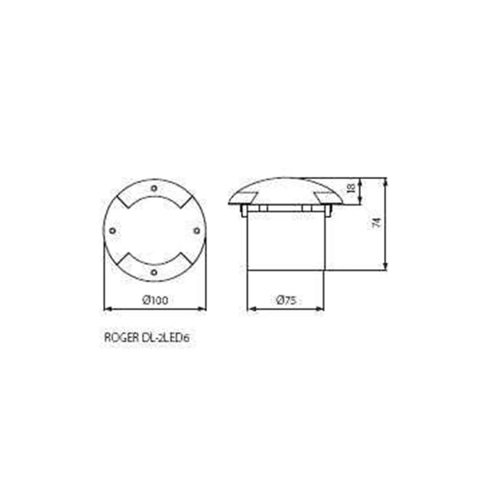 Kanlux ROGER DL-2LED5 LED kültéri talajba süllyeszthető lámpa 1W 6000-6500K IP66 7281
