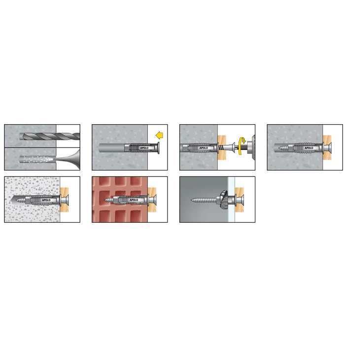 Celo TIPLI 6-os műanyag univerzális tipli+csavar M6 96FXSZ Apolo