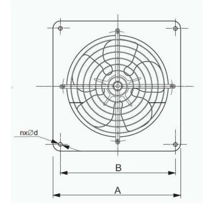 VENTO 26N Ipari Axiális fali ventilátor befúvó 950m3/h